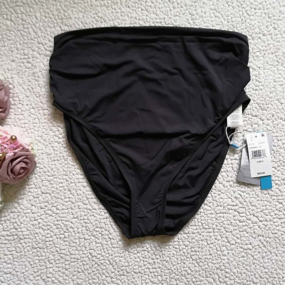 Bleu Rod Beattie Women’s Shirred High Waist Bikini Bottom In Black, Size 8